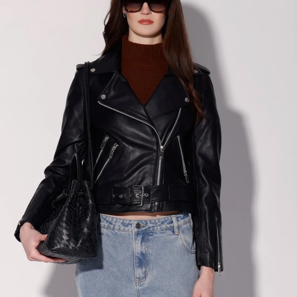 Walter Baker‎ Black Leather Biker Jacket
